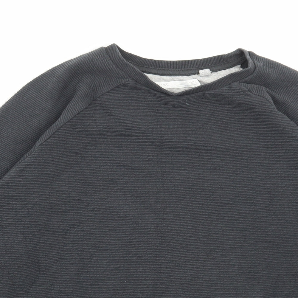 Next Boys Blue Cotton Pullover Sweatshirt Size 10 Years Pullover - Ribbed