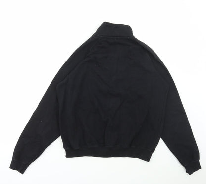 Preworn Womens Black Polyester Pullover Sweatshirt Size M Zip