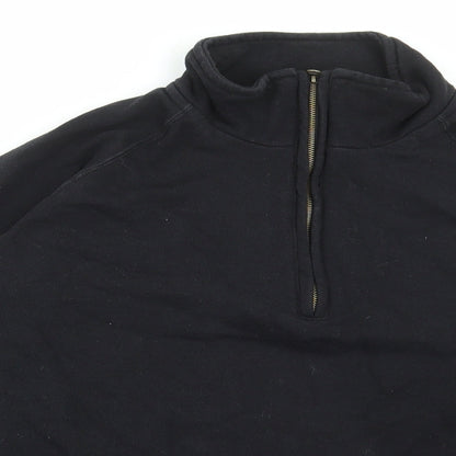 Preworn Womens Black Polyester Pullover Sweatshirt Size M Zip