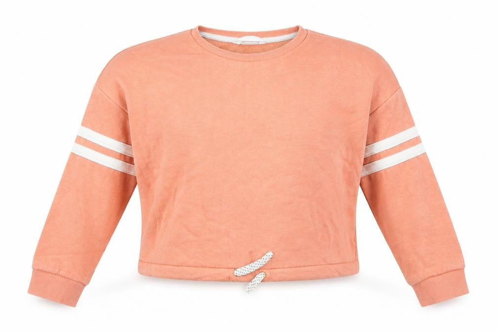 Marks and Spencer Girls Pink Cotton Pullover Sweatshirt Size 8-9 Years Pullover - Cropped
