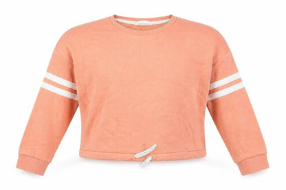 Marks and Spencer Girls Pink Cotton Pullover Sweatshirt Size 8-9 Years Pullover - Cropped