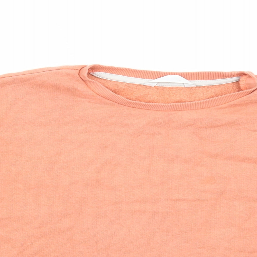 Marks and Spencer Girls Pink Cotton Pullover Sweatshirt Size 8-9 Years Pullover - Cropped