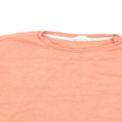 Marks and Spencer Girls Pink Cotton Pullover Sweatshirt Size 8-9 Years Pullover - Cropped