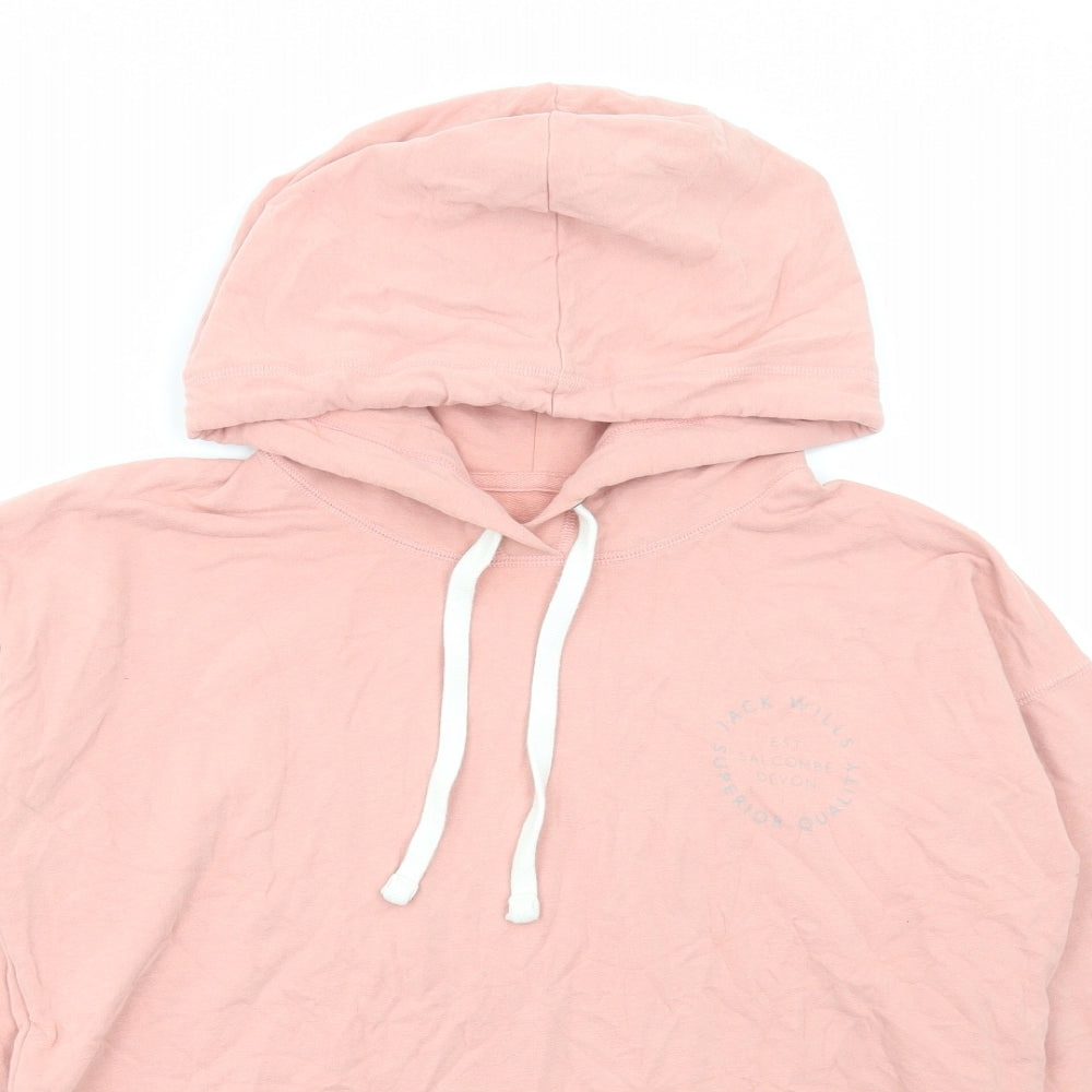 Womens UK Size 12 Jack Wills Pink Pullover Hoodie