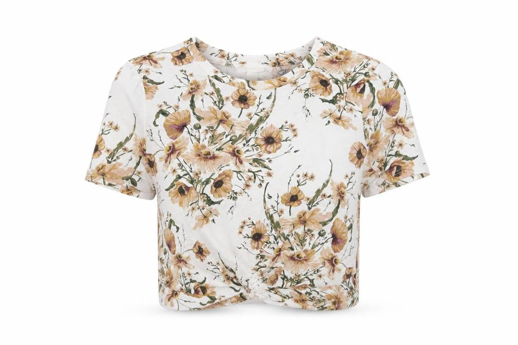 Womens UK Size XS H&M White Cropped T-Shirt