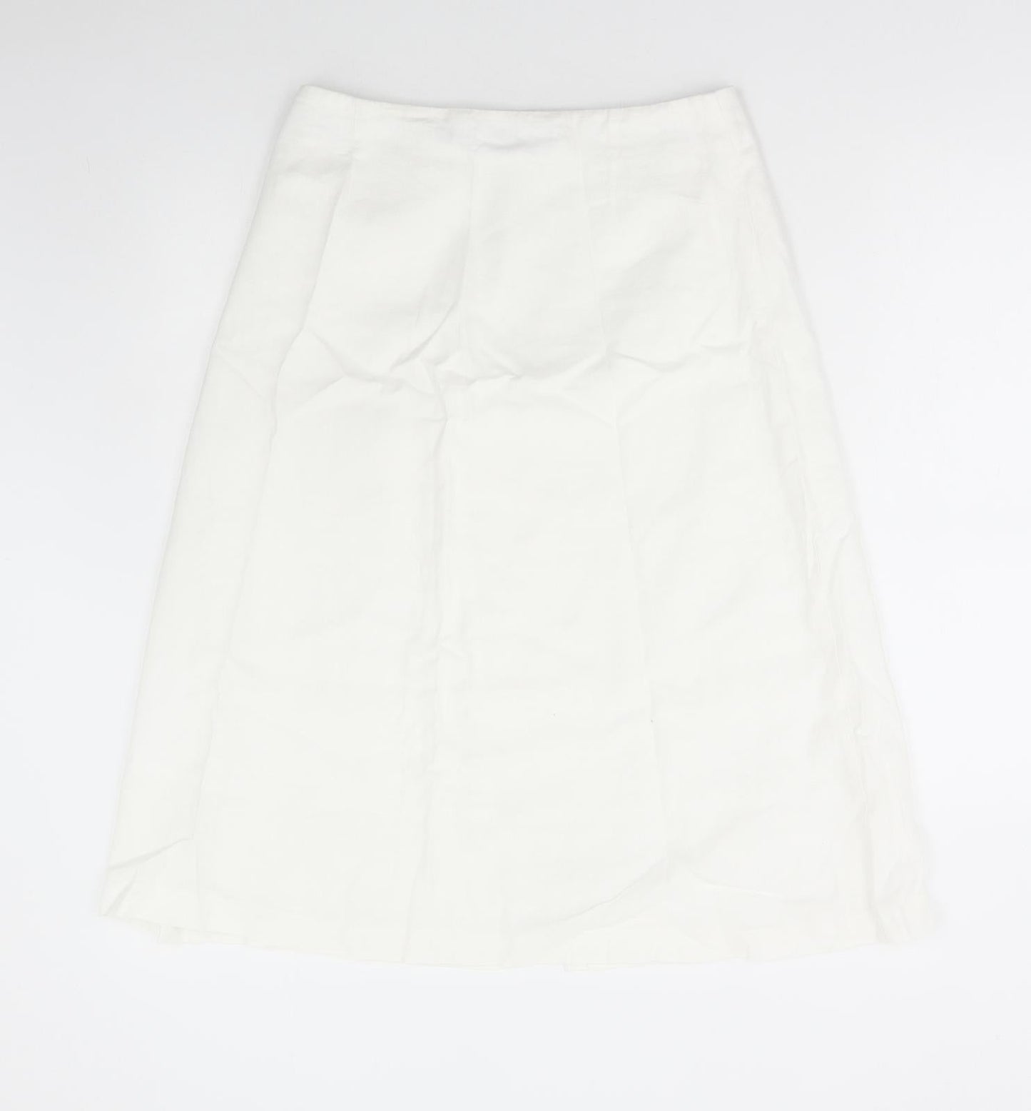 Marks and Spencer Womens White Polyester A-Line Skirt Size 30 in Zip