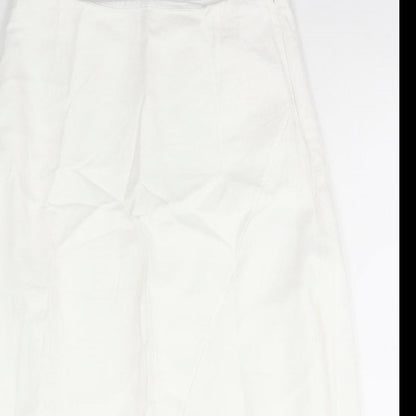 Marks and Spencer Womens White Polyester A-Line Skirt Size 30 in Zip