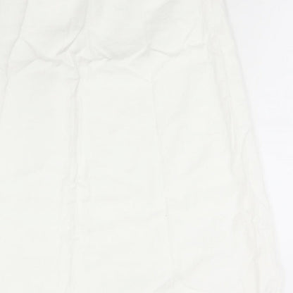 Marks and Spencer Womens White Polyester A-Line Skirt Size 30 in Zip