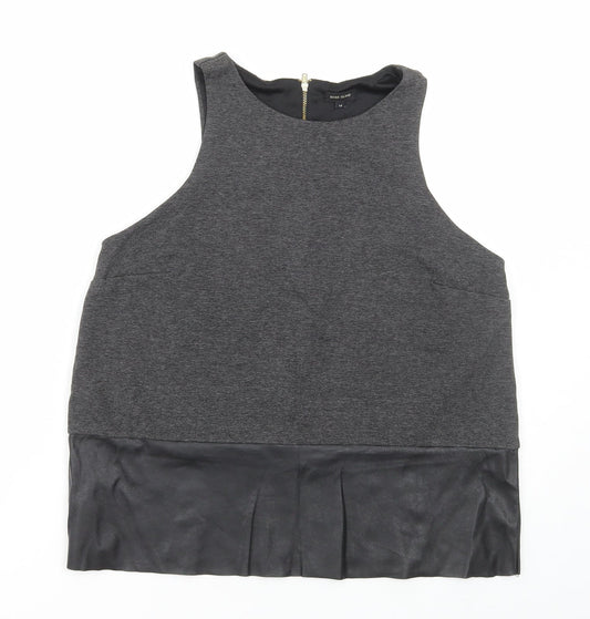 Womens UK Size 14 River Island Grey Basic Tank