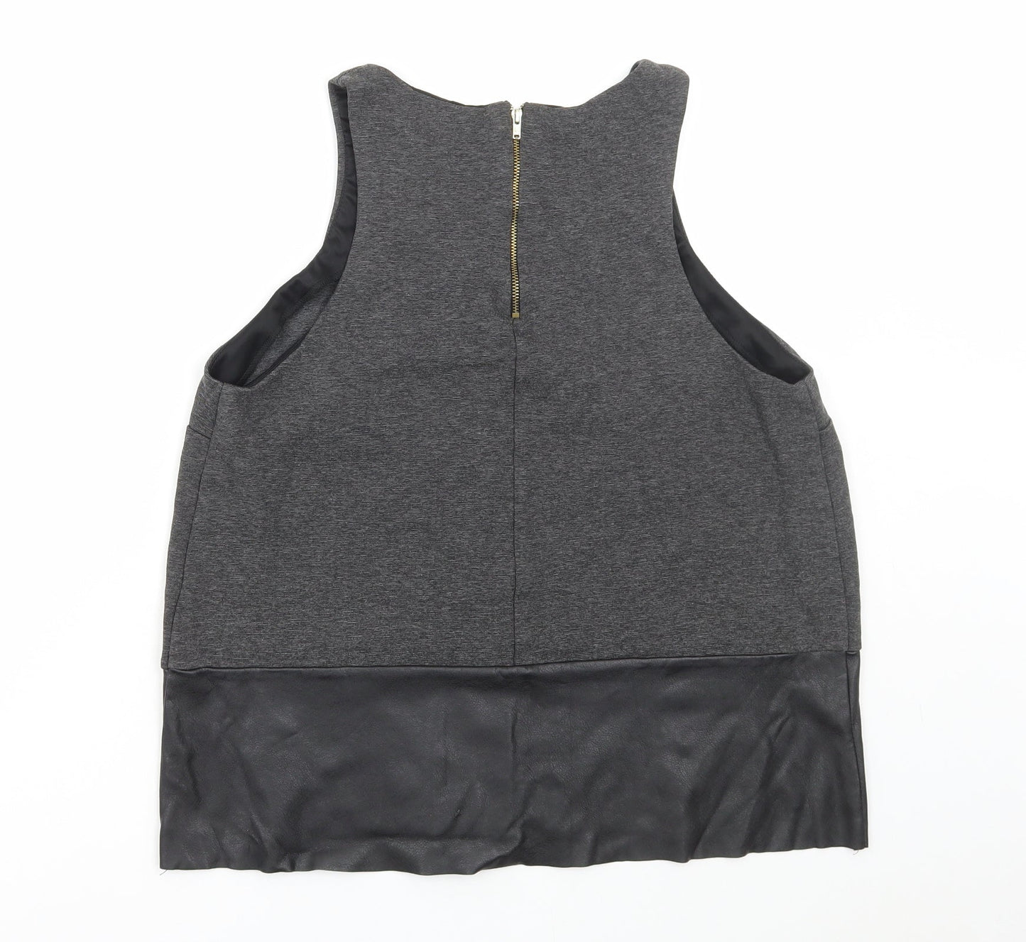 Womens UK Size 14 River Island Grey Basic Tank