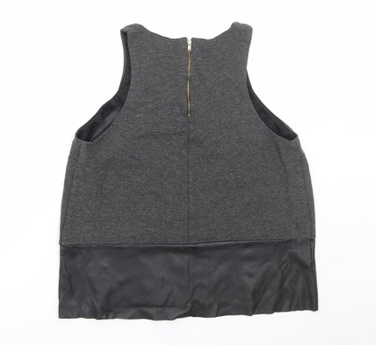 Womens UK Size 14 River Island Grey Basic Tank