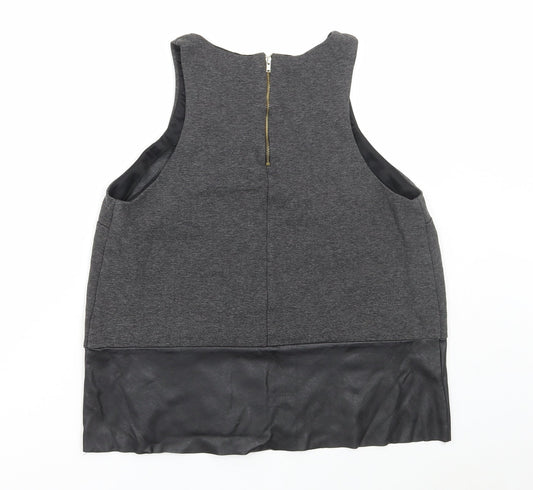 Womens UK Size 14 River Island Grey Basic Tank