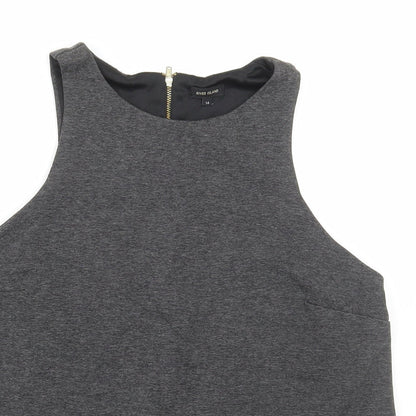 Womens UK Size 14 River Island Grey Basic Tank