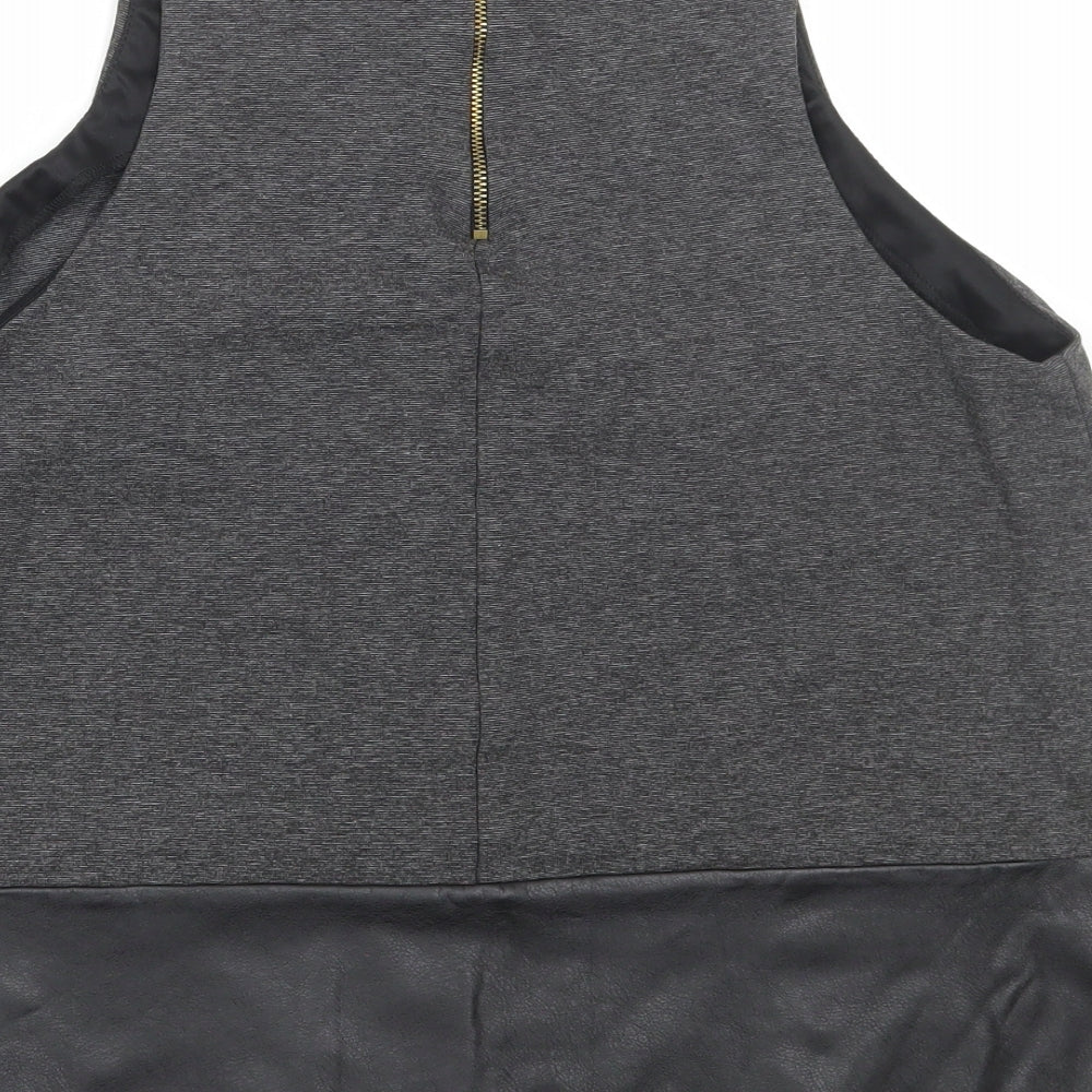 Womens UK Size 14 River Island Grey Basic Tank