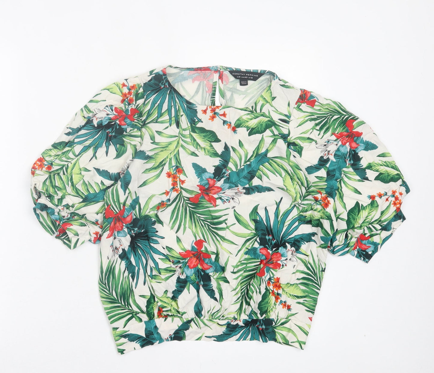 Womens UK Size 12 Dorothy Perkins Green Basic Blouse