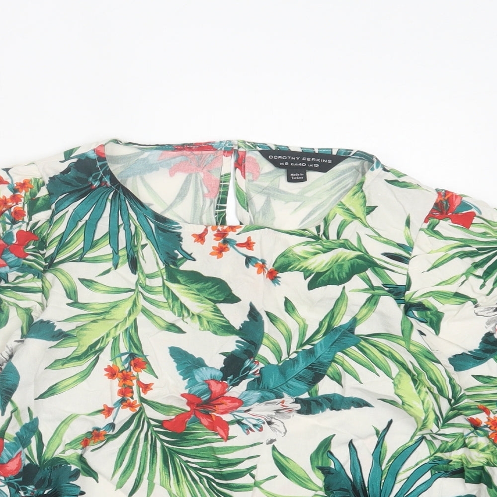 Womens UK Size 12 Dorothy Perkins Green Basic Blouse