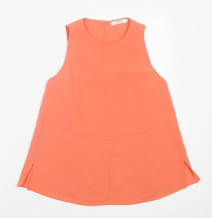 Womens UK Size XS Mango Orange Basic Tank