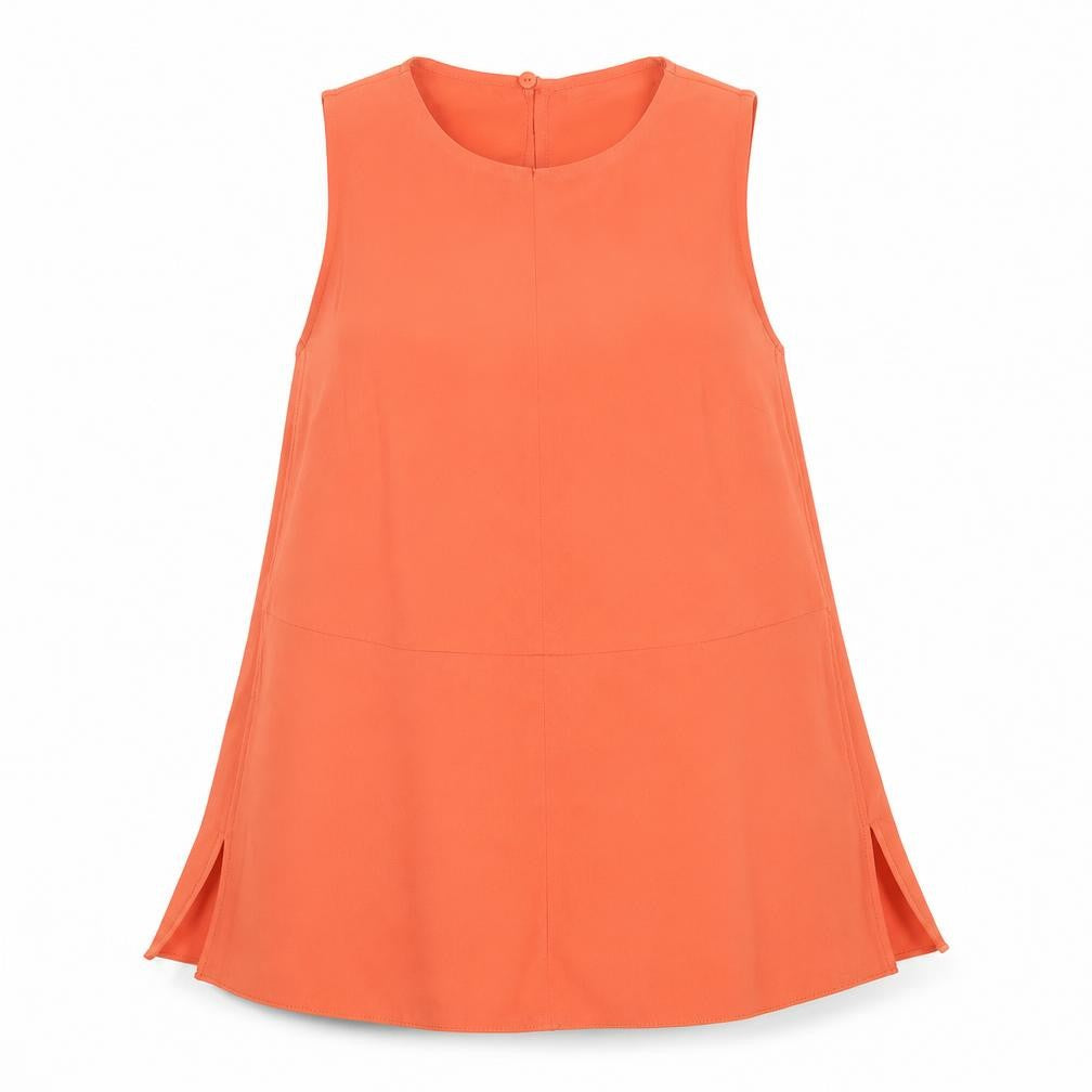 Womens UK Size XS Mango Orange Basic Tank