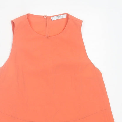 Womens UK Size XS Mango Orange Basic Tank