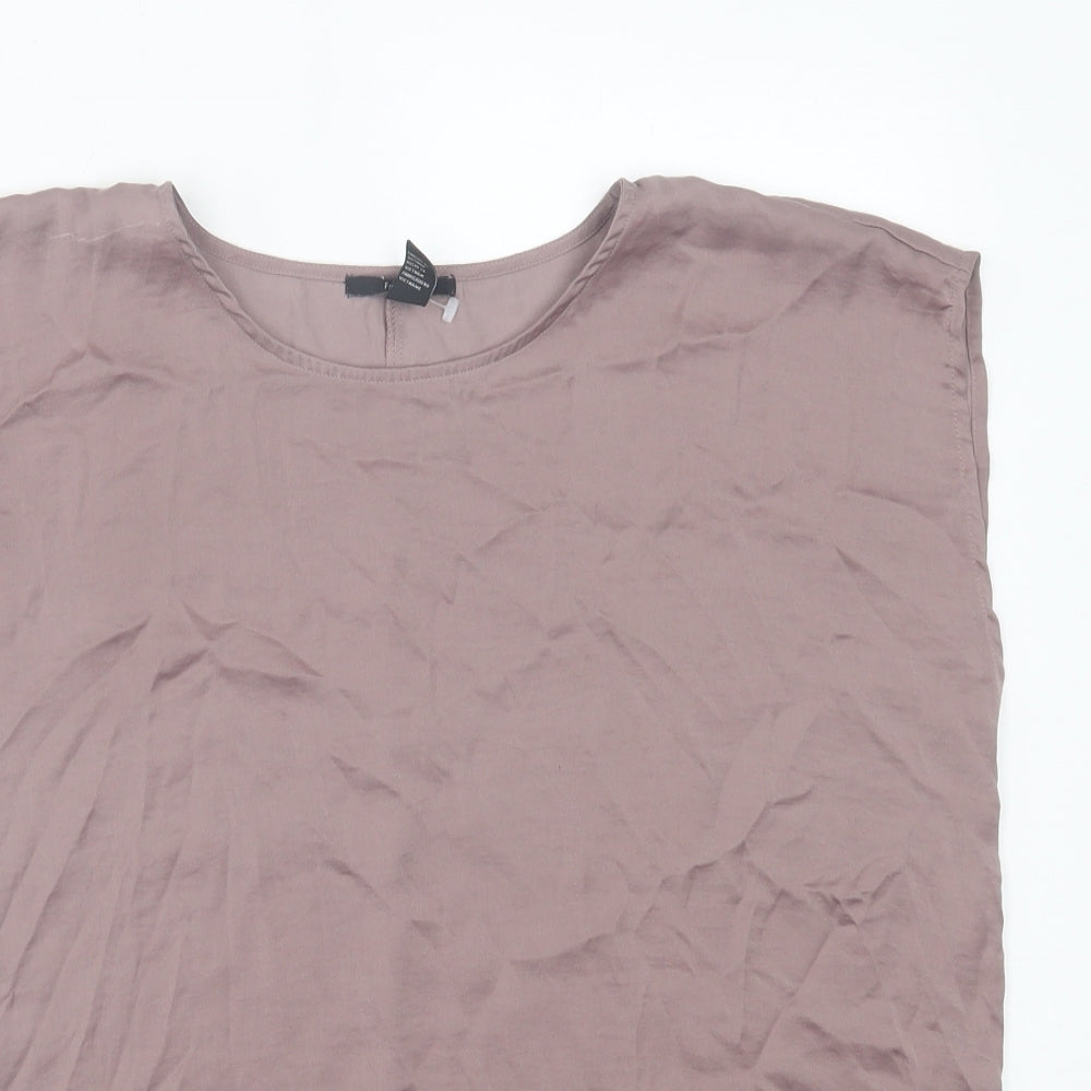 FOREVER 21 Womens Purple Polyester Basic Tank Size S Crew Neck