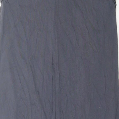 Dorothy Perkins Womens Grey Viscose Tank Dress Size 10 Scoop Neck Button