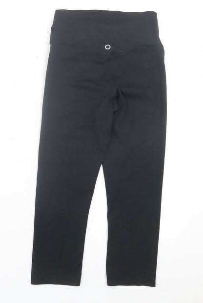 Marks and Spencer Womens Black Polyester Cropped Leggings Size 8 L19 in Regular Pullover