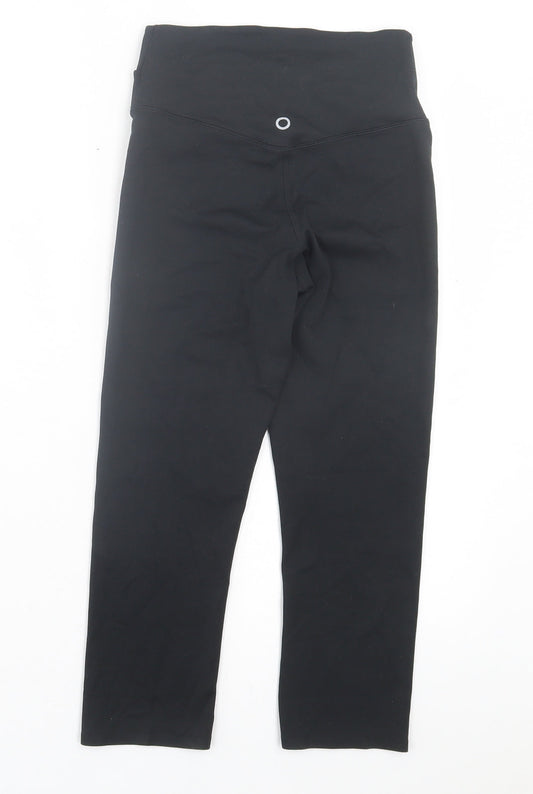 Marks and Spencer Womens Black Polyester Cropped Leggings Size 8 L19 in Regular Pullover