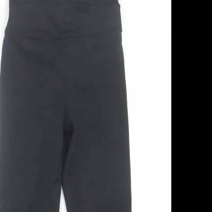 Marks and Spencer Womens Black Polyester Cropped Leggings Size 8 L19 in Regular Pullover