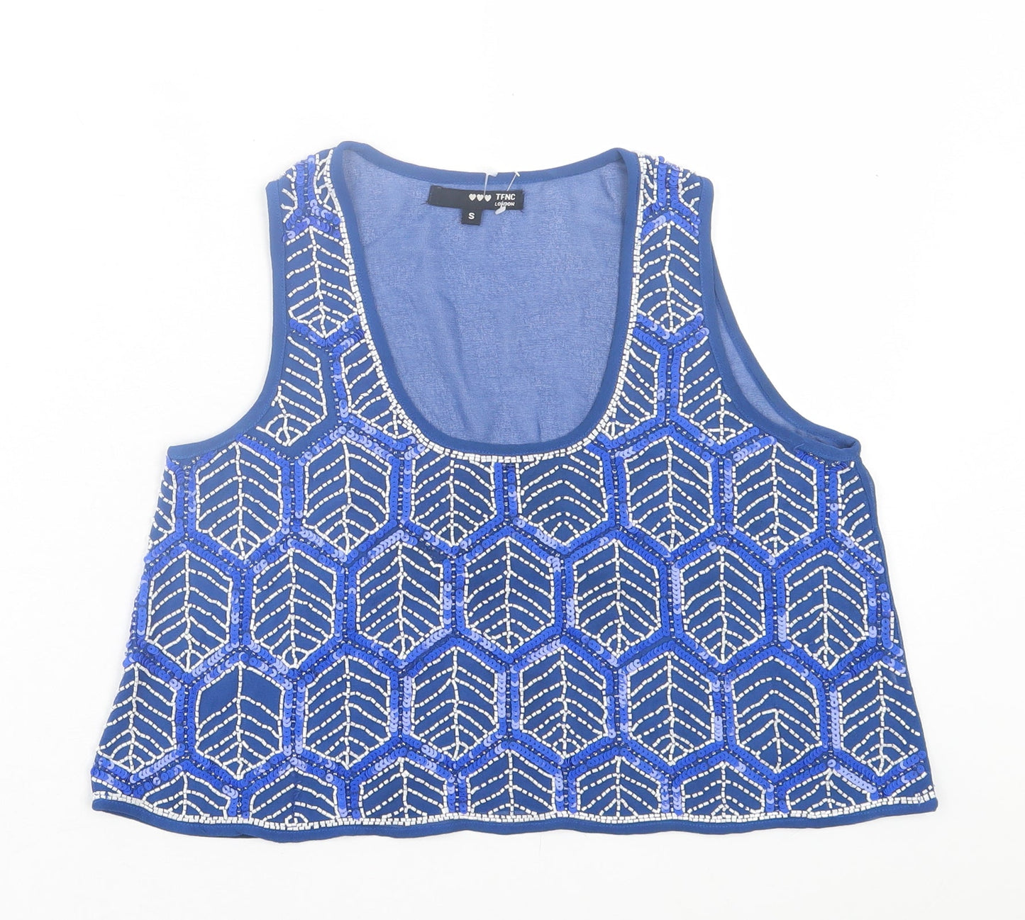 Womens UK Size S TFNC Blue Cropped Tank