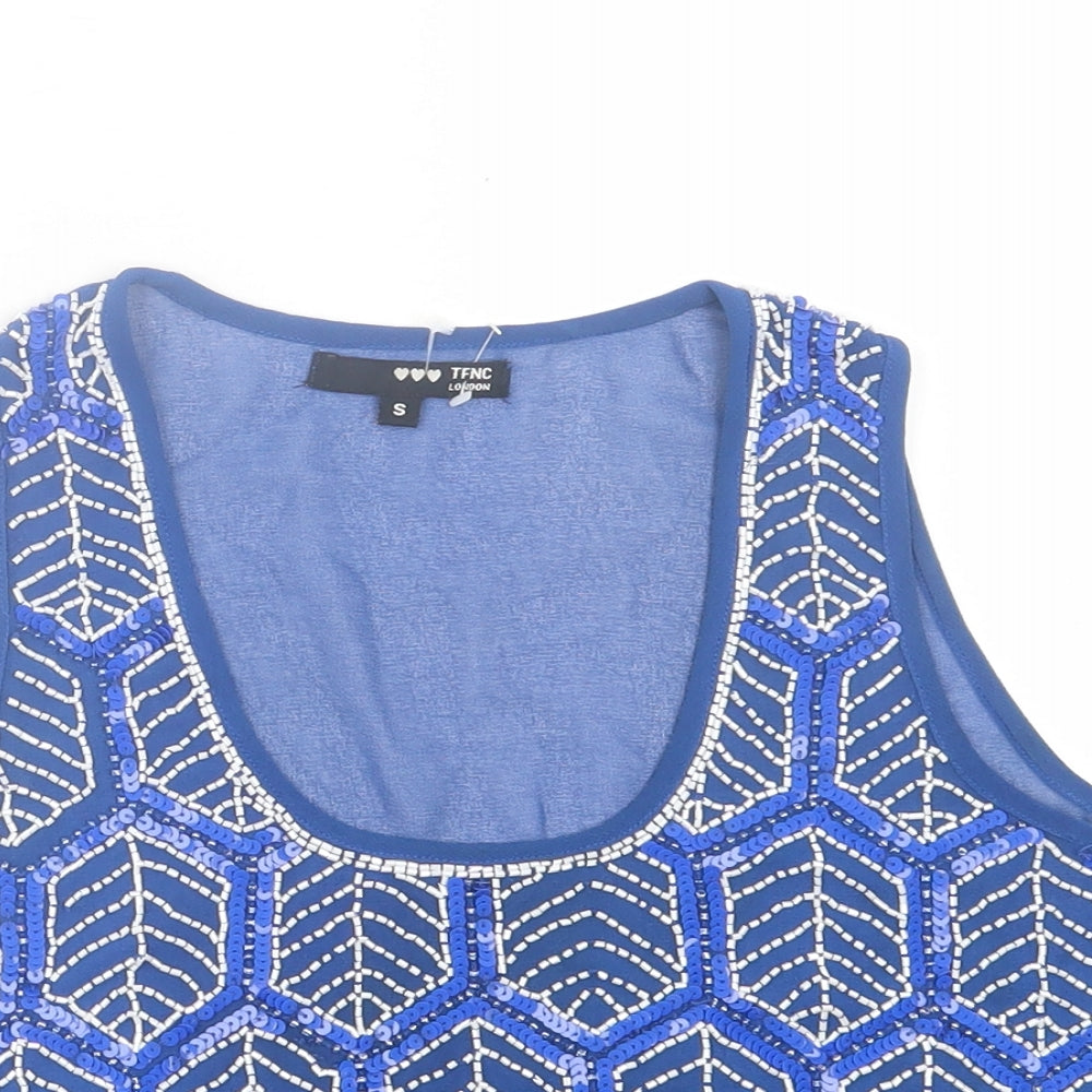 Womens UK Size S TFNC Blue Cropped Tank