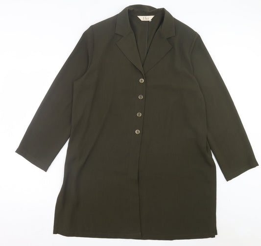 ELVI Womens Green Jacket Size 16 Button
