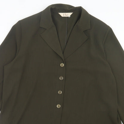 ELVI Womens Green Jacket Size 16 Button
