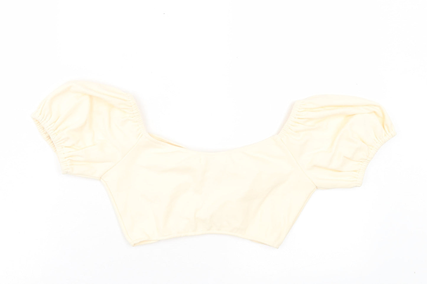 CupidFire Womens Beige Polyester Cropped T-Shirt Size 6 Sweetheart