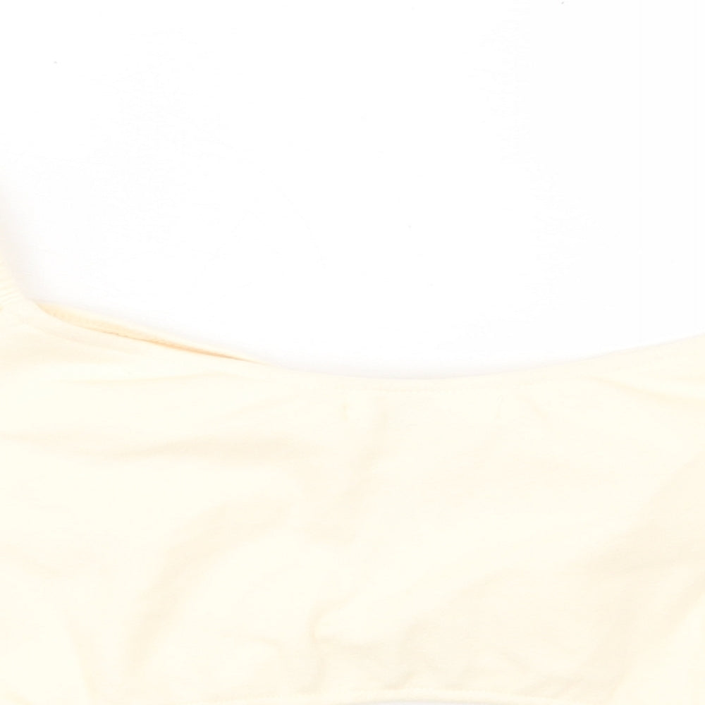 CupidFire Womens Beige Polyester Cropped T-Shirt Size 6 Sweetheart