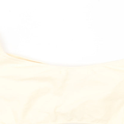 CupidFire Womens Beige Polyester Cropped T-Shirt Size 6 Sweetheart
