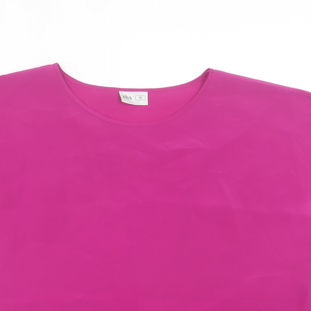 Womens UK Size 16 BHS Purple Basic T-Shirt