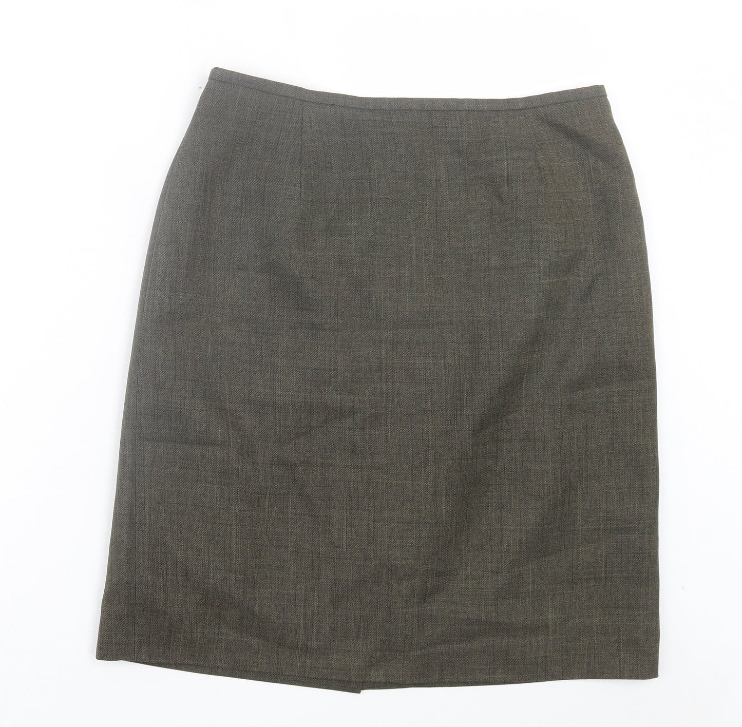 Tom English Womens Green Polyester Straight & Pencil Skirt Size 14 Button