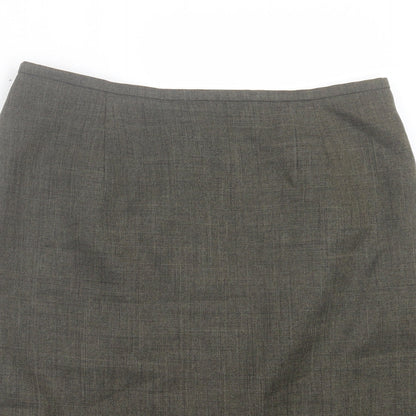 Tom English Womens Green Polyester Straight & Pencil Skirt Size 14 Button
