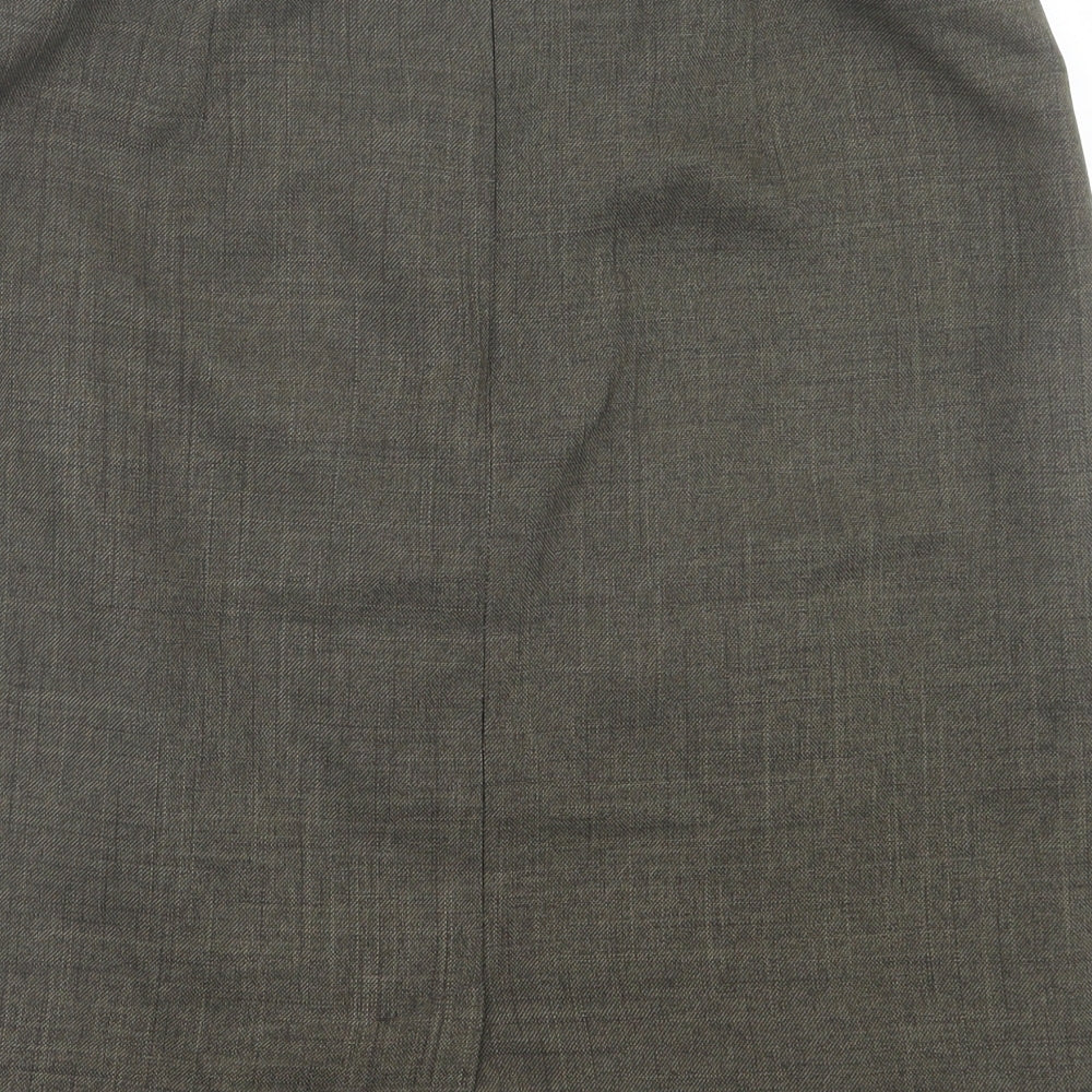 Tom English Womens Green Polyester Straight & Pencil Skirt Size 14 Button