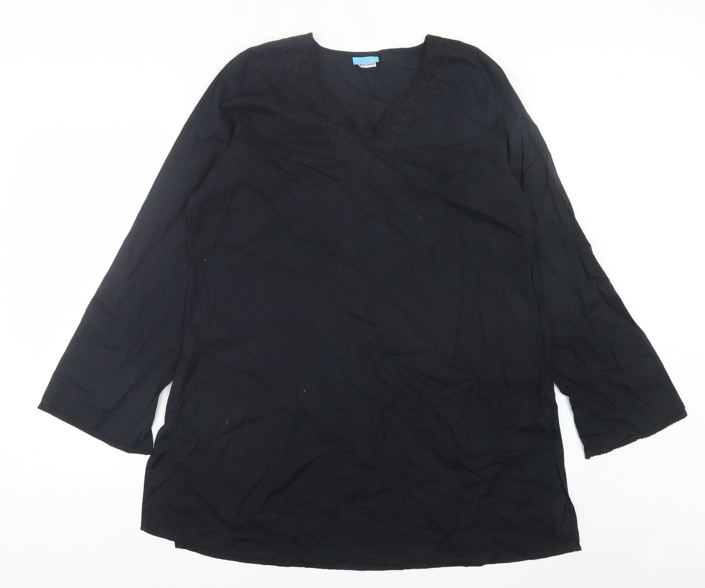 @ The beach Womens Black Cotton A-Line Size 16 V-Neck Pullover