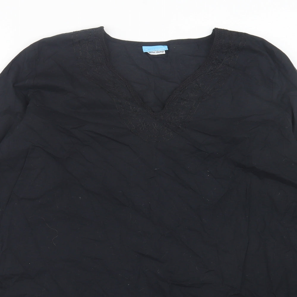 @ The beach Womens Black Cotton A-Line Size 16 V-Neck Pullover