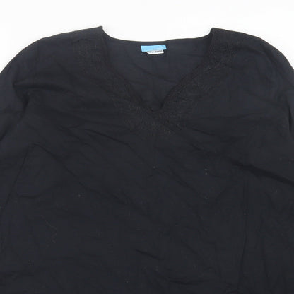 @ The beach Womens Black Cotton A-Line Size 16 V-Neck Pullover