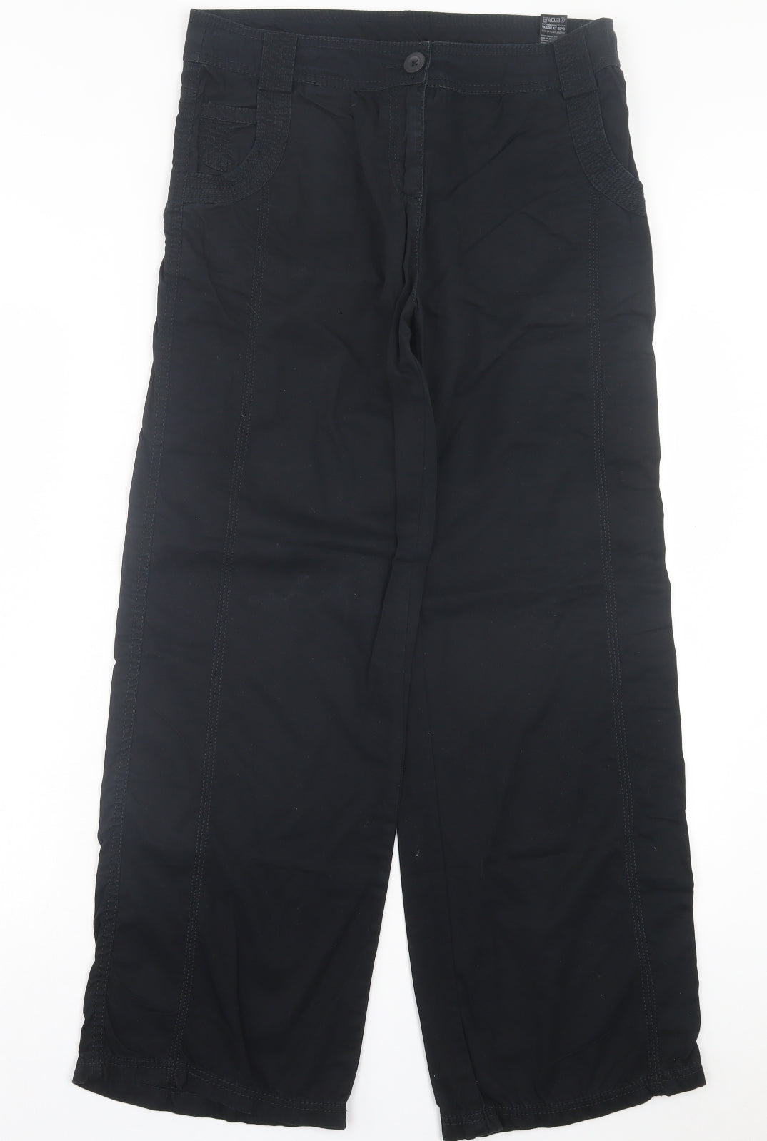 Womens UK Size 12 Marks and Spencer Regular Fit Chino Black Trousers
