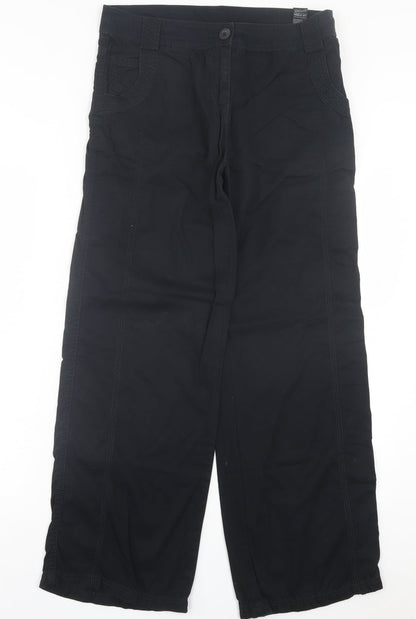 Womens UK Size 12 Marks and Spencer Regular Fit Chino Black Trousers