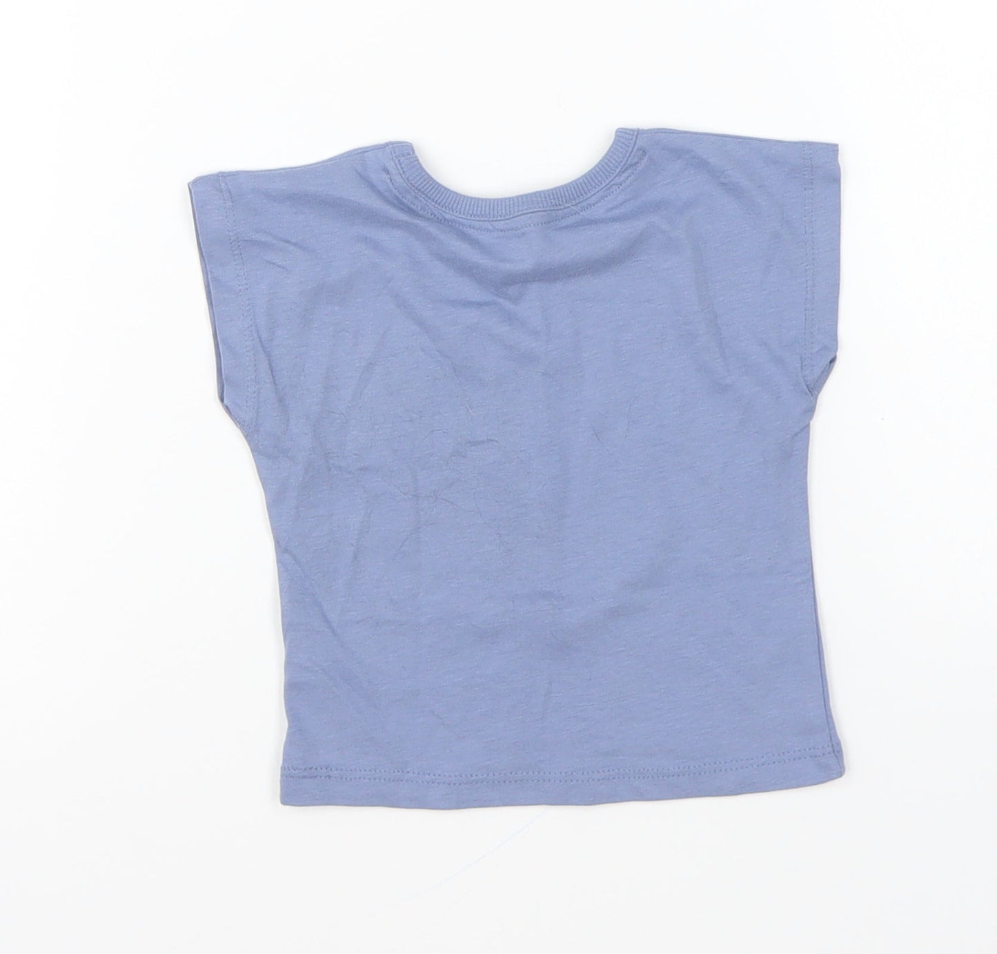 George Baby Blue Cotton Basic T-Shirt Size 3-6 Months Round Neck Pullover - I Love Hugs