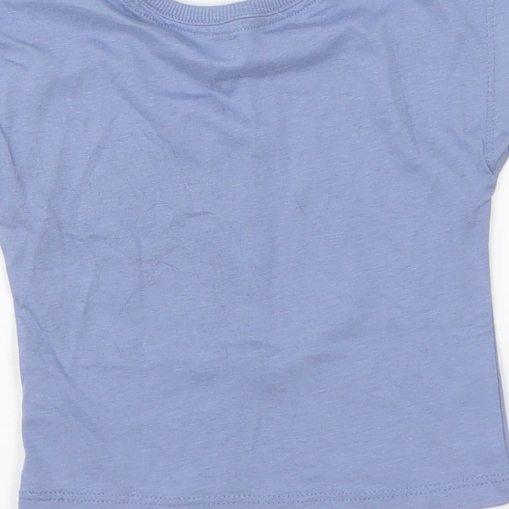 George Baby Blue Cotton Basic T-Shirt Size 3-6 Months Round Neck Pullover - I Love Hugs