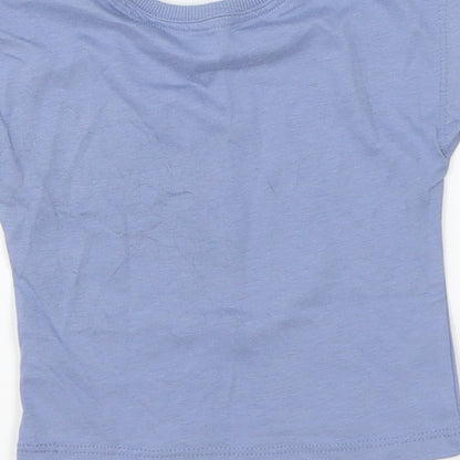 George Baby Blue Cotton Basic T-Shirt Size 3-6 Months Round Neck Pullover - I Love Hugs