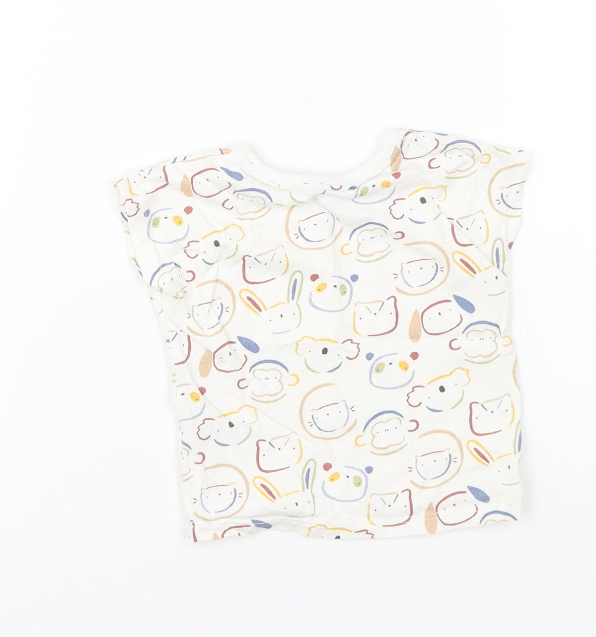 George Baby Multicoloured Geometric Cotton Basic T-Shirt Size 3-6 Months Round Neck Pullover