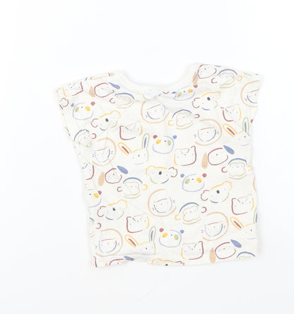 George Baby Multicoloured Geometric Cotton Basic T-Shirt Size 3-6 Months Round Neck Pullover