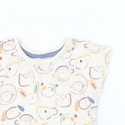 George Baby Multicoloured Geometric Cotton Basic T-Shirt Size 3-6 Months Round Neck Pullover